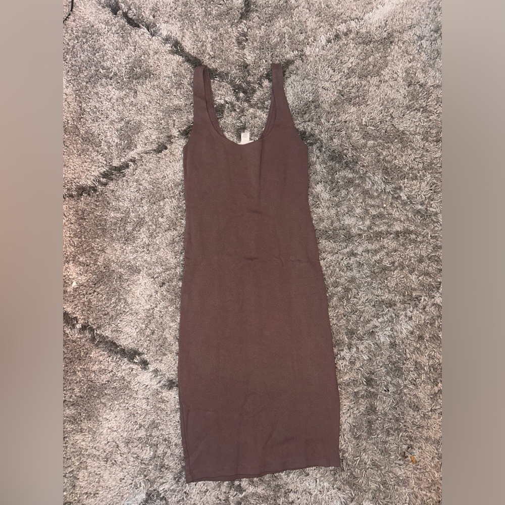 Forever21 Midi Bodycon Dress in Coffee Brown